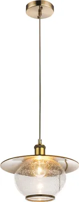 Image de Globo Lighting Lampe à suspendre métal bronze, verre, câble PVC brun, ø : 300mm, H : 1200mm, excl. 1x E27 60W 230V