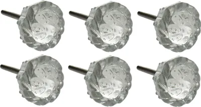 Produktbild von Nicola Spring Glasschrankknöpfe – Blume – 6er-Pack