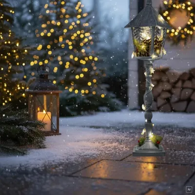 Produktbild von abc HOME | Laterne Weihnachten | LEDs | Batteriebetrieben | Groß | 76 cm H