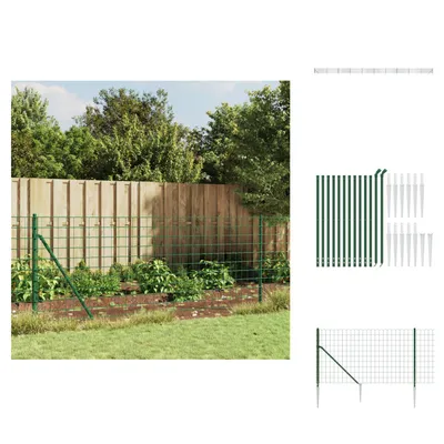 Produktbild von vidaXL Maschendrahtzaun mit Bodenhülsen Grün 1,1x25 m -  Zaunfelder