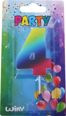 Produktbild von Partykerze Nummer 4 Regenbogen