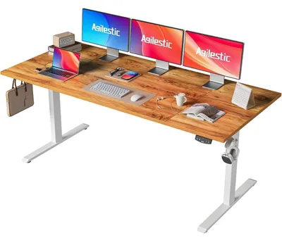 Productafbeelding van Verstelbaar bureau, 180 x 80 cm, elektrisch met geheugenfunctie, lichtbruin