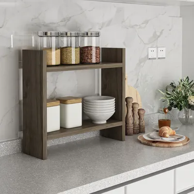 Immagine prodotto di Skye Decor, Denver - Walnut, scaffale da cucina, 100% MELAMINICO RIVESTITO IN TRIVENNELLO, noce, 34 x 30 x 10 cm
