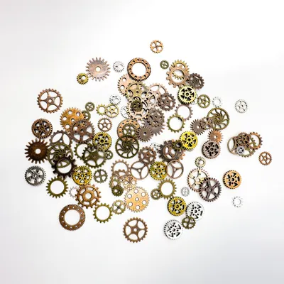 Immagine prodotto di 100 ingranaggi metallici decorativi in stile steampunk
