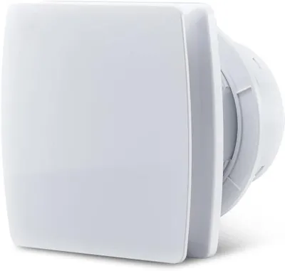 Obrázok produktu pre Ventilátor do kúpeľne, 100 mm, s spätnou klapkou, tichý odťahový ventilátor, 12 W, biely