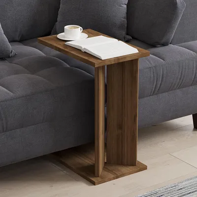 Obrázok produktu pre Skye Decor, Lun - Walnut, odkladací stolík, orech, 100 % MELAMÍNOVÁ DOSKA, 25 x 50 x 48,6 cm