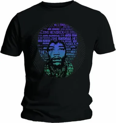 Produktbild von Jimi Hendrix Afro Rede Herren schwarz T Shirt: klein