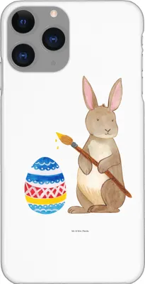 Produktbild von Mr. & Mrs. Panda Iphone 11 Pro Handyhülle Hase Eier Malen - Weiß - Geschenk, Ostern, Frohe, Premium Kunststoff, Ostergrüße, Kaninchen, Handy Case, Osterhase