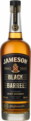 A bottle of Jameson Black Barrel Irish Whiskey.