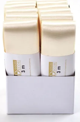 Produktbild von Goldina® 11720400211003 Doppelsatinband - 40 mm x 3 m, creme