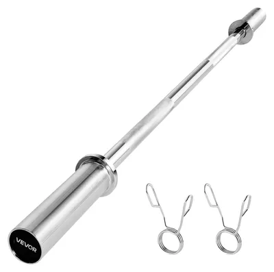 Immagine prodotto di VEVOR bilanciere cromato da 120 cm con impugnatura scanalata per l'allenamento della forza, sollevamento pesi, squat, sollevamento pesi su panca, bilanciere per piastre da 5 cm con capacità di carico di 227 kg