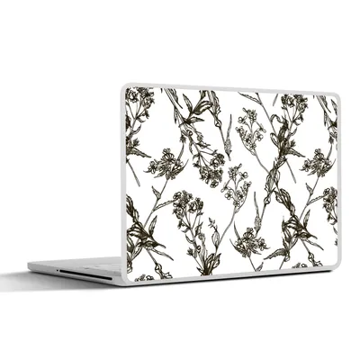 Produktbild von MuchoWow® Laptop Aufkleber Sticker Cover Vintage - Pflanzen - Blumen - Muster 32.5x23.5 cm - Sticker für Laptop - Selbstklebend