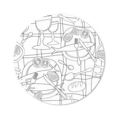 Produktbild von MuchoWow® Mauspad Mousepad Fische - Muster - Schwarz und Weiß 30x30 cm - Mousepads - Maus Mat - Pad - Mausunterlage - Tischunterlage - Schreibtischmatten