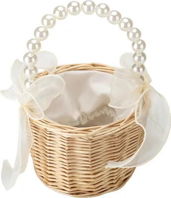 Obrázok produktu pre Prsteň vankúš kvetinový kôš, vrecovina Bowknot Vintage kôš, Vintage svadobný kôš, svadobný obrad kvetinový kôš, Vintage kvetinový kôš