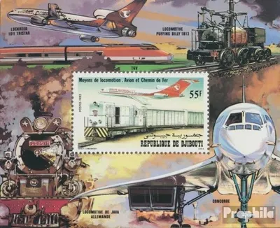 Produktbild von Briefmarken Dschibuti 1982 Mi Block66A postfrisch Verkehrsmittel