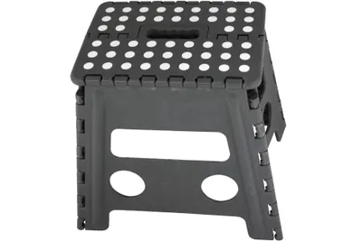 Produktbild von Kynast Tritthocker klappbar mit Tragegriff, max. 150 kg Traglast, Kunststoff, grau, 29 x 22 x 32,5 cm