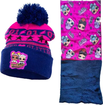 Produktbild von LOL Surprise Kinder Mädchen Herbst Winter Set Mütze Loopschal Loop – 54 cm / Blau