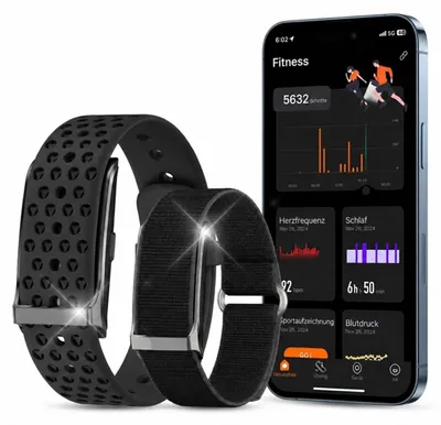 Obrázek produktu pro Chytrý náramek Fitness Tracker Premium bez displeje, model FOKUS, sada 2 kusů, barva černá