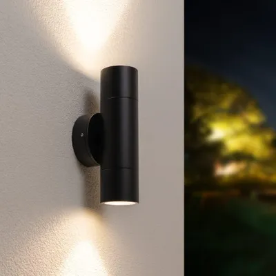 Produktbild von hoftronic LED Wandleuchte Dimmbar 8W 690lm 4000K Schwarz IP65 GU10 Up & Down