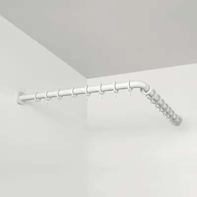 Zdjęcie produktu dla pba 01 Drążek do zasłon prysznicowych, 800x800mm w kształcie litery L, wykonany z nylonu