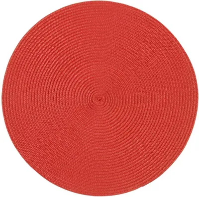 Produktbild von Rundes Platzset aus Polypropylen in Rot, Durchmesser ca. 35 cm, abwaschbar