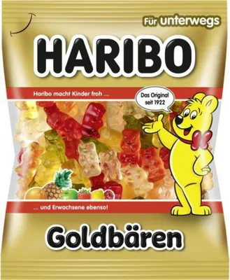 Produktbild von Haribo Goldbären in 6 fruchtig verschiedenen Geschmacksrichtungen 100g