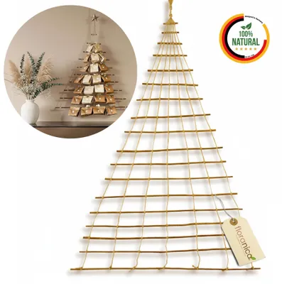 Obrázek produktu pro Dřevěný Adventní Žebřík XXL Floranica 100x140cm - Vánoční Stromeček k Naplnění, Vánoční Dekorace, Ozdoba na Zeď a Dveře