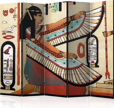 Produktbild von 5-teiliger Doppelseitiger Vlies Paravent - Egyptian motif II 225x172 cm Menschen h-C-0144-z-c