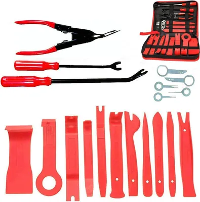 Produktbild von Auto Demontage Werkzeug Set 19-teilig Kfz Verkleidungs Ausbau Zierleistenkeile Rot