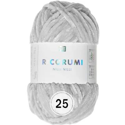 Produktbild von Rico Design Ricorumi Nilli Nilli (25g/65m) weiches Chenillegarn 25 silbergrau