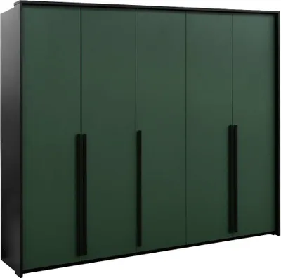 Produktbild von Easy4You Genua Weiß Kleiderschrank 255x217x65 cm - Schlafzimmermöbel, Aufbewahrung – Mehrzweckschrank mit 3 Kleiderstangen