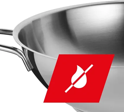 Produktbild von Edelstahl-Wokpfanne - 32 cm - ideal für energiesparendes Kochen