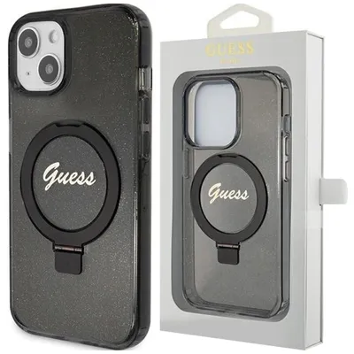 Produktbild von Guess, Magsafe Hülle Ring Stand Apple iPhone 15, Schwarz