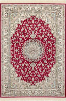 Zdjęcie produktu dla Dywan 95x140 do salonu, tradycyjny klasyczny wzór czerwono kremowy