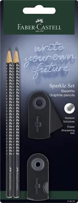 Immagine prodotto di FABER-CASTELL 218472 FABER-CASTELL Grip Sparkle Bleistift-Set B schwarz 1 Set