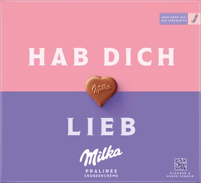 Produktbild von Milka Pralinen Erdbeer-Creme 110g