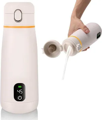 Obrázek produktu pro Elektrický ohřívač lahví – s možností nabíjení – vhodný pro kojení i umělé mléko – bezdrátový – s regulací teploty – pro použití doma i na cestách
