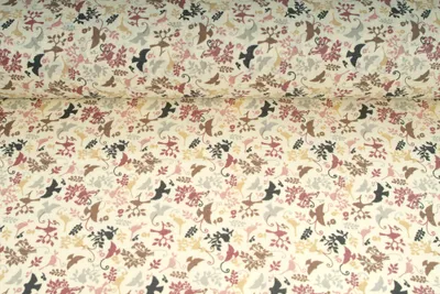 Obrázek produktu pro Plátno bavlněné, vzor ptáci ve větvích, metráž, látka / 50cm