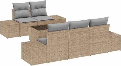 Immagine prodotto di Set Divano da Giardino con cuscino Beige polyrattan