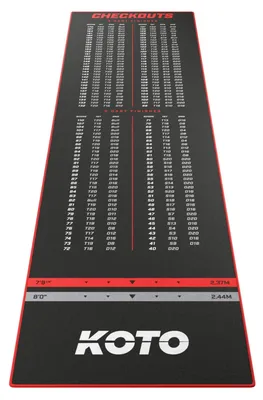 Zdjęcie produktu dla Mata antypoślizgowa do dartów z wskaźnikiem punktacji, wymiary 285x80 cm