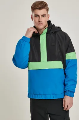 Produktbild von Urban Classics Jacke 3-Tone Neon Mix Pull Over Jacket Black/Cobaltblue-S