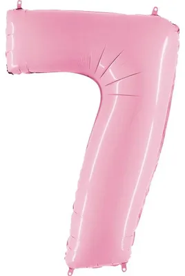 Obrázok produktu pre Fóliový balón číslo 7, ružový, 102 cm Grabo