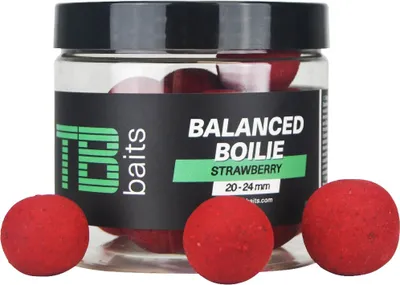 Zdjęcie produktu dla TB Baits Balanced Boilie Balanced + Attractor Strawberry 100 g 20-24 mm