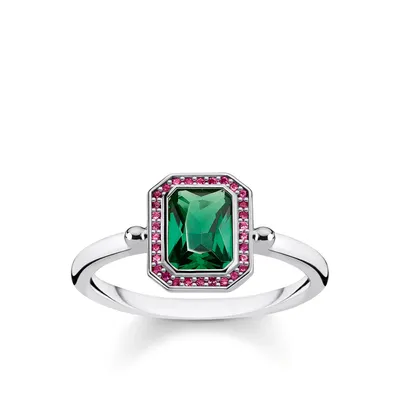 Produktbild von Thomas Sabo TR2264-348-7 Ring Damen Steine Rot & Grün Silber Gr. 48
