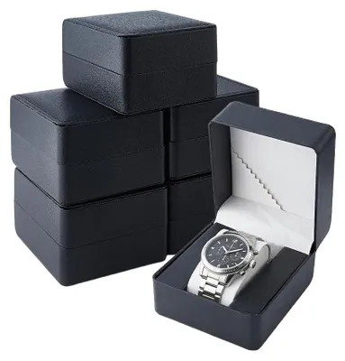 Immagine prodotto di Omgoods - Set di 8 eleganti scatole per orologi in ecopelle, ideali per i viaggi