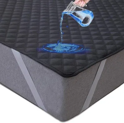 Productafbeelding van Famanu matrasbeschermer, 160 x 200 cm - Waterdicht en ademend - Donkergrijs