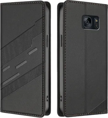Obrázek produktu pro Pouzdro pro Samsung Galaxy S7,Polyuretankožené peněženkové pouzdro s přihrádkou na karty a funkcí stojánku Schwarz
