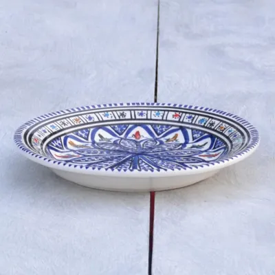 Obrázek produktu pro Modrý jídelní nebo dezertní talíř Bakir - D 20 cm