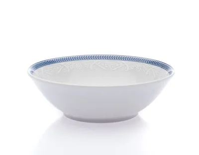 Zdjęcie produktu dla Thun 1794 Miska na kompot, czeska porcelana, 19 cm, biała koronka, niebieski brzeg, Thun