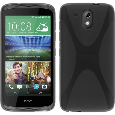 Produktbild von PhoneNatic Case kompatibel mit HTC Desire 526G+ - grau Silikon Hülle X-Style + 2 Schutzfolien